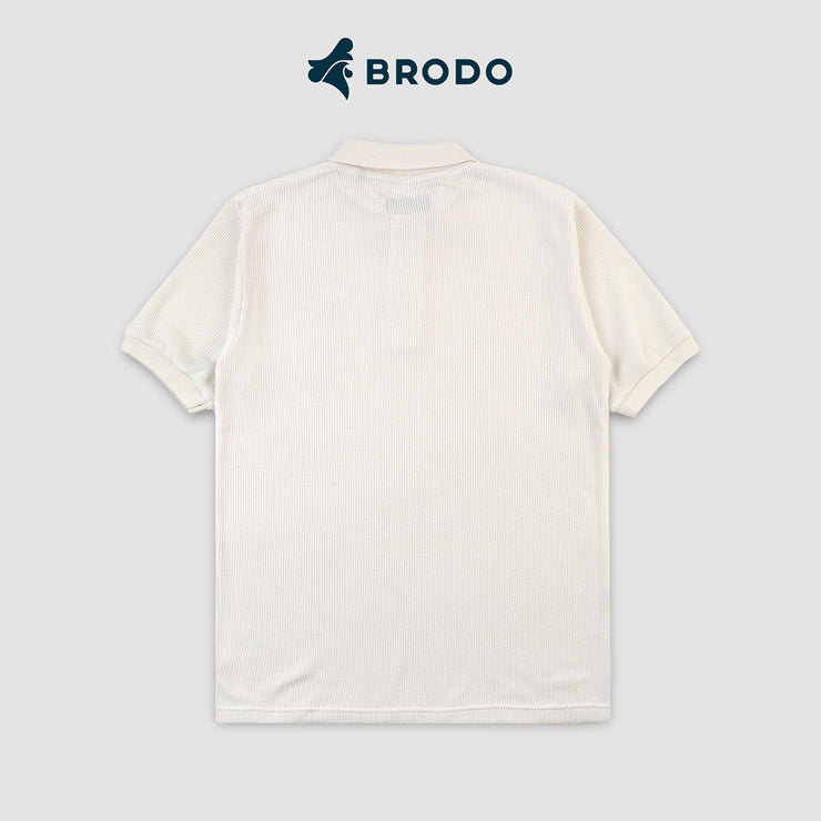 BRODO - Broshirt Polo Waffle Short Off White
