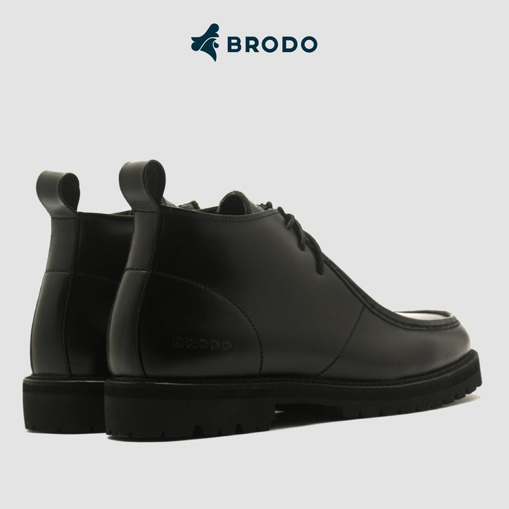 BRODO - Sepatu Borneo Boots Full Black