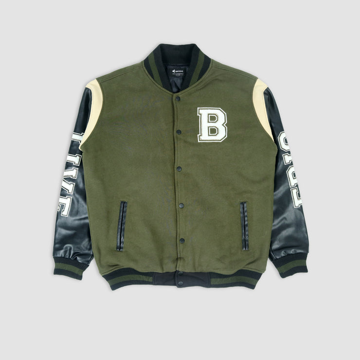 Brodo Varsity Jacket Black Olive