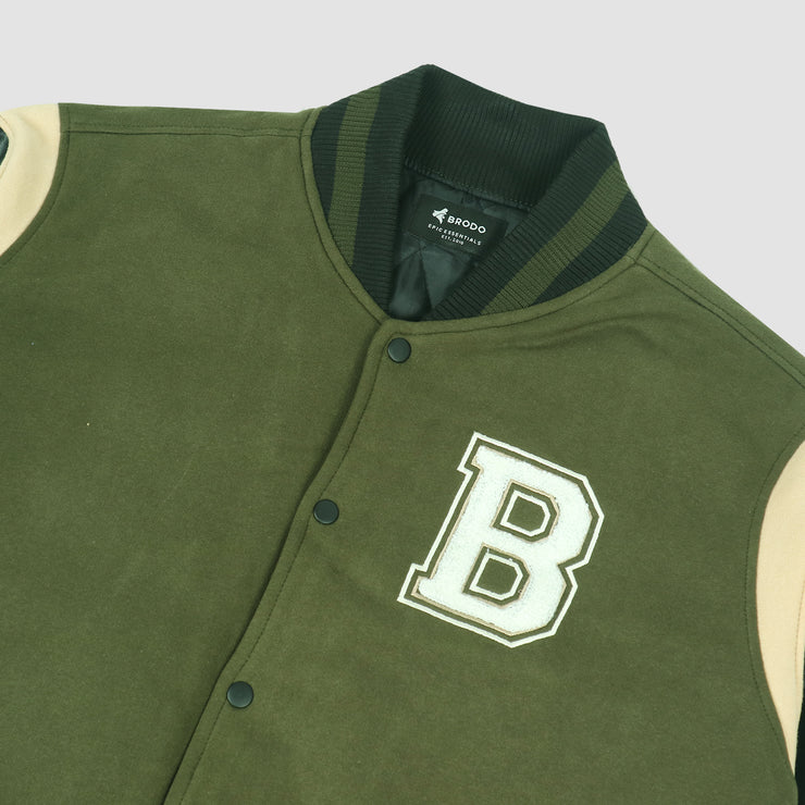 Brodo Varsity Jacket Black Olive